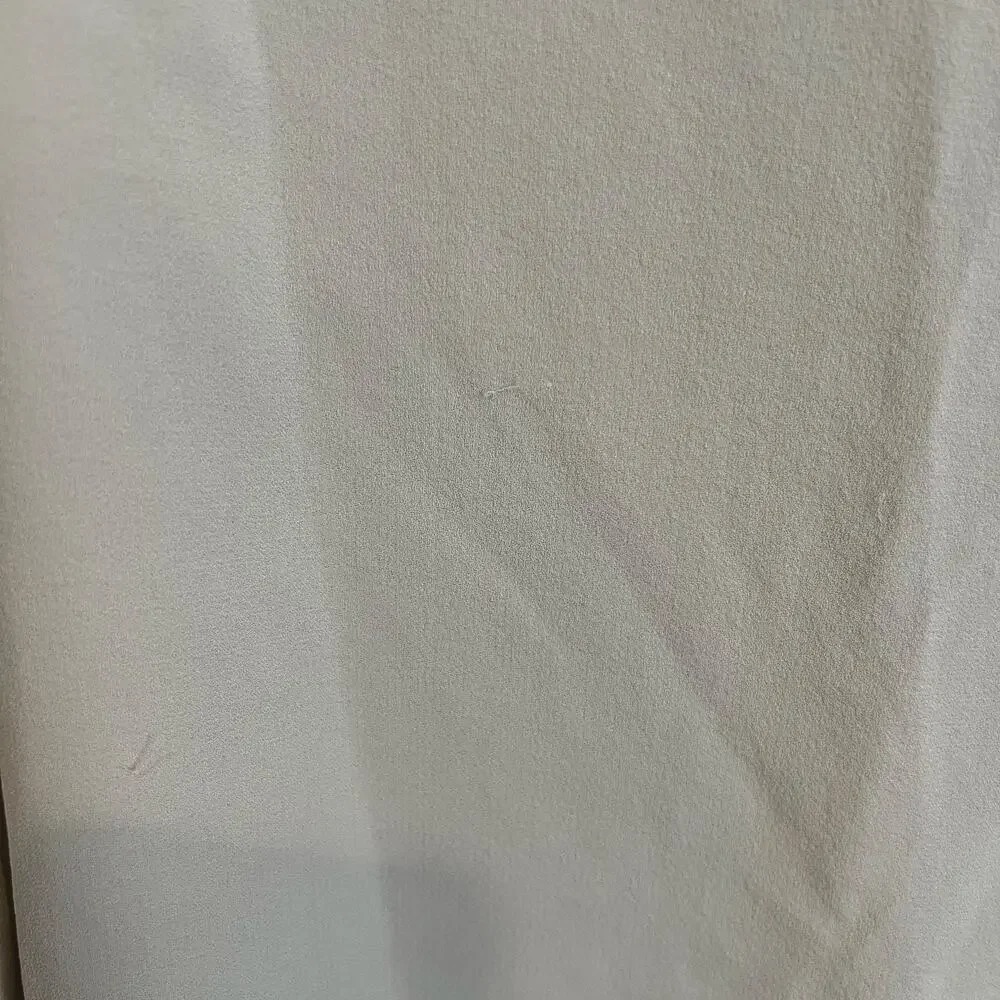 Eileen Fisher Silk Georgette Tank Top Large Crepe Bateau Neck Ivory Blouse Shirt